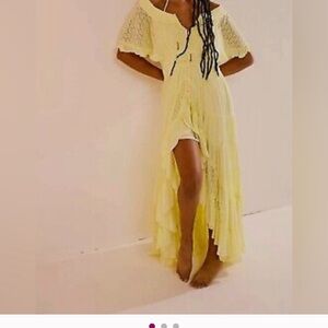 New Free People Yellow Dancing on Air Sundress